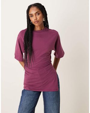 ASOS Cinched Asymmetric Hem T Shirt - Purple