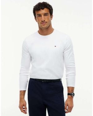 Tommy Hilfiger Slim Interlock Knit Long Sleeve T-Shirt - White