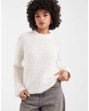 Threadbare Jersey Con Cuello Redondo De Punto Mullido Suave De -Blanco