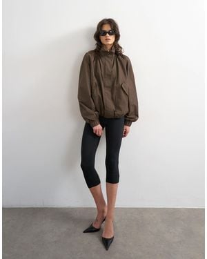 TOPSHOP Techy Drawcord Waist Jacket - Brown