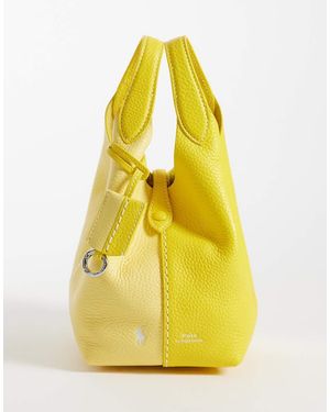Polo Ralph Lauren Play Pebble 100% Leather Medium Tote Bag - Yellow