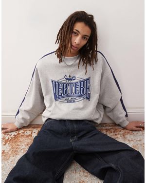Vertere Berlin Vintage Logo Oversized Sweatshirt With Side Stripes - Gray