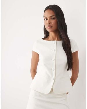 ASOS Tailored Cap Sleeve Tailored Top - White