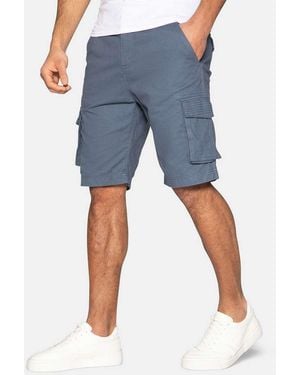 Threadbare Cotton 'Bute' Cargo Shorts - Blue