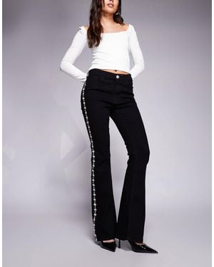 River Island Embellished Bootcut Flared Jeans - Gray