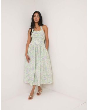 Nobody's Child Floral Halterneck Lilah Midi Dress - Natural