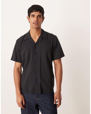 SELECTED Chemise standard à manches courtes et imprimé - Noir