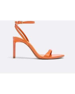 Stradivarius Satin Stiletto Heel Sandals - Pink