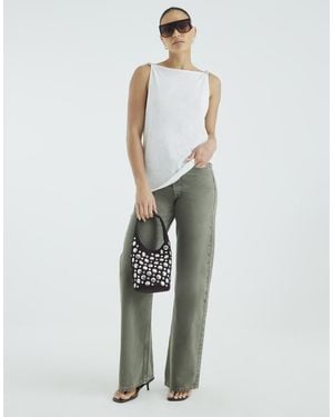 River Island High Rise Relaxed Straight Leg Jeans - White