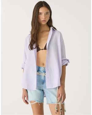 Stradivarius Linen Blend Shirt - White