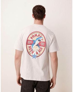 Pompeii UK Pompeii Graphic Short Sleeve Tee With Back Print - Natural