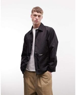 Huf 89 Coaches Button Up Jacket - Blue