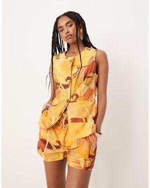 Never Fully Dressed Tailored Waistcoat Co-ord - Orange