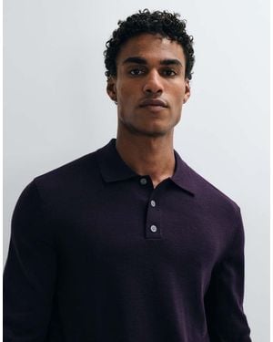 ARKET Merino Wool Knitted Polo - Blue