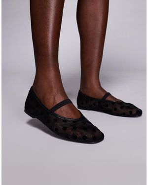 Public Desire Lullaby Polka Dot Ballet Flats - Brown