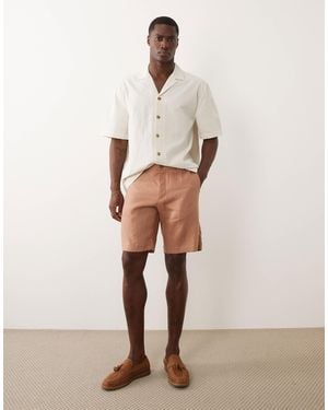 Mango 100% Linen Slim Fit Shorts - Natural