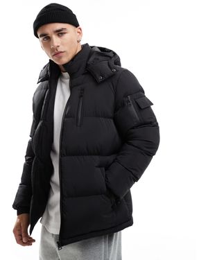 Brave Soul Doudoune imperméable avec capuche amovible - Bleu