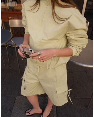 NA-KD X Charlotte Olivia Pocket Detail Half Zip Jacket - Natural
