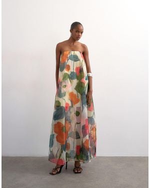 TOPSHOP Organza Layered Bandeau Maxi Dress - Multicolor