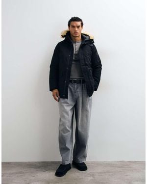 Schott Nyc Padded Parka Jacket - Blue