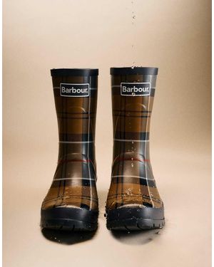 Barbour Banbury Tartan Mid Gumboots - Natural