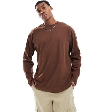 ASOS Essential Oversized T-shirt With Long Sleeves - Brown