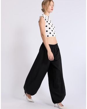 Stradivarius Poplin Volume Trousers - Black