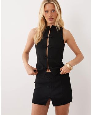 Mango Pekin Mini Skirt Co-Ord With Bow Detail - Black
