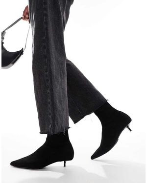 ASOS Botas Negras Estilo Calcetín Con Tacón Muy Bajo Rhiannon De - Negro