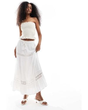 Wednesday's Girl Broderie Midaxi Skirt - White