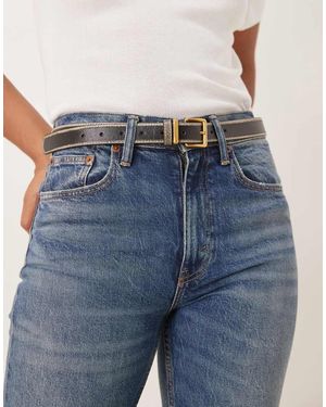 ASOS Waist And Hip Belt With Square Buckle And Distressed Design - Blue