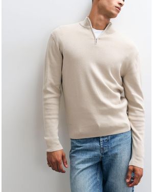 ASOS Essential Knitted Lightweight Funnel Neck Sweater - Natural