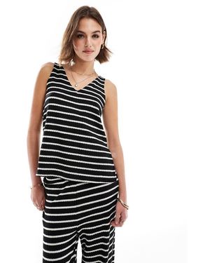 New Look Top A Righe E A Coste - Blu