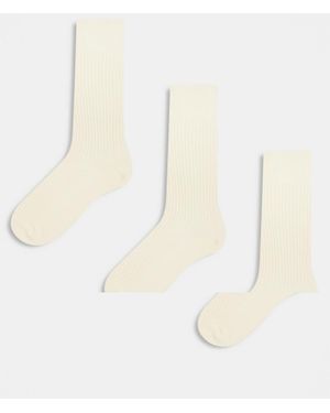 ARKET 3 Pack Premium Ribbed Ankle Socks - White