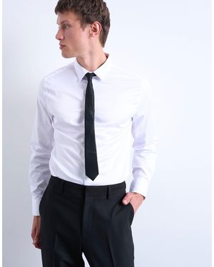 TOPMAN Long Sleeve Formal Slim Sateen Shirt - White