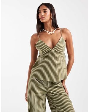 Pull&Bear Striped Top - Green