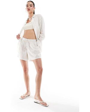 Vero Moda Linen Blend Loose A Line Shorts Co-ord - White