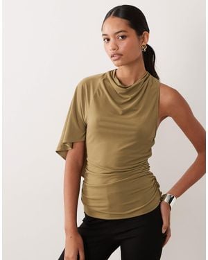 Mango High Neck Blouse - Green
