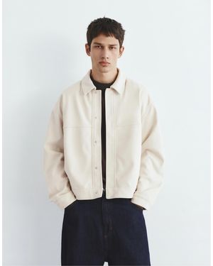 Pull&Bear – strukturierte jacke - Weiß