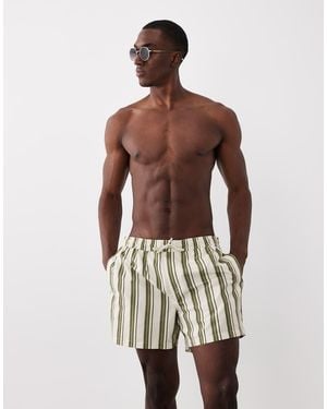 New Look Stripe Swim Shorts - Green