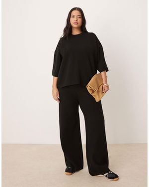 ASOS Asos Design Curve Knitted Structured Trouser Co-ord - Black