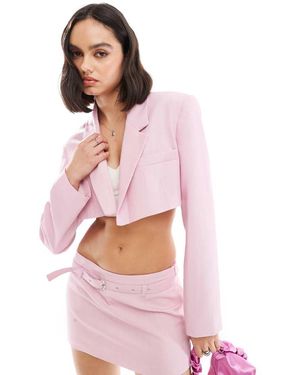 Bershka Cropped Blazer Co-ord - Pink