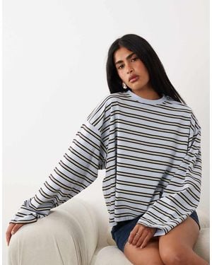 WeWoreWhat Boxy Oversized Crew Neck Long Sleeved Top - Multicolour