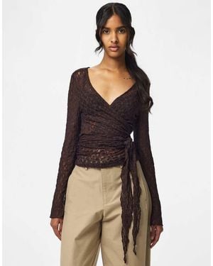 Pieces Wrap Top - Black
