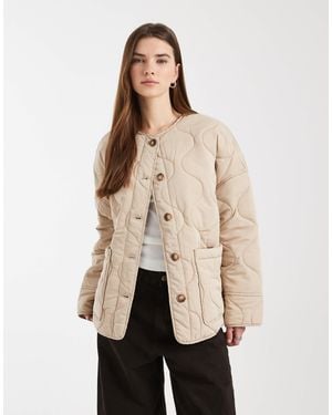 Object Onion Quilted Front Pocket Bomber Jacket - Natural