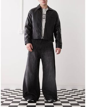 Cheap Monday Rad Super Wide Leg Skater Jeans - Black