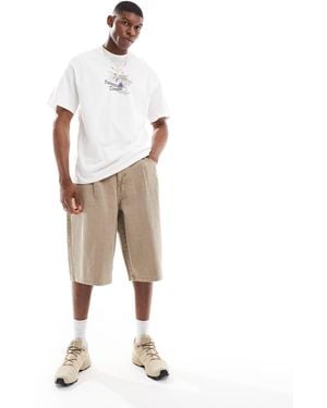Bershka Bermuda oversize - sable - Blanc