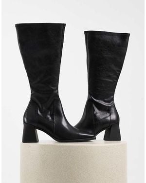 Vagabond Shoemakers Shoemakers Hedda Leather Tall Stretch Knee Boots - Black