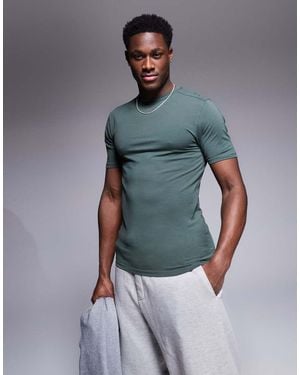 River Island Muscle Fit T-shirt - Blue