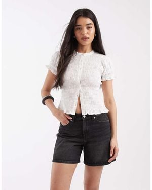 JJXX Seville Loose Denim Shorts - White